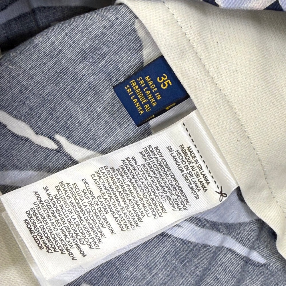 Polo Golf Ralph Lauren Mens 35 Floral Navy Blue Classic Fit Chino Shorts Stretch - Picture 3 of 12